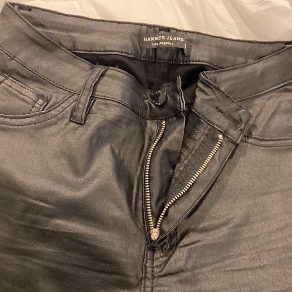 Black leather jeans SIZE 9 - Picture 2 of 2
